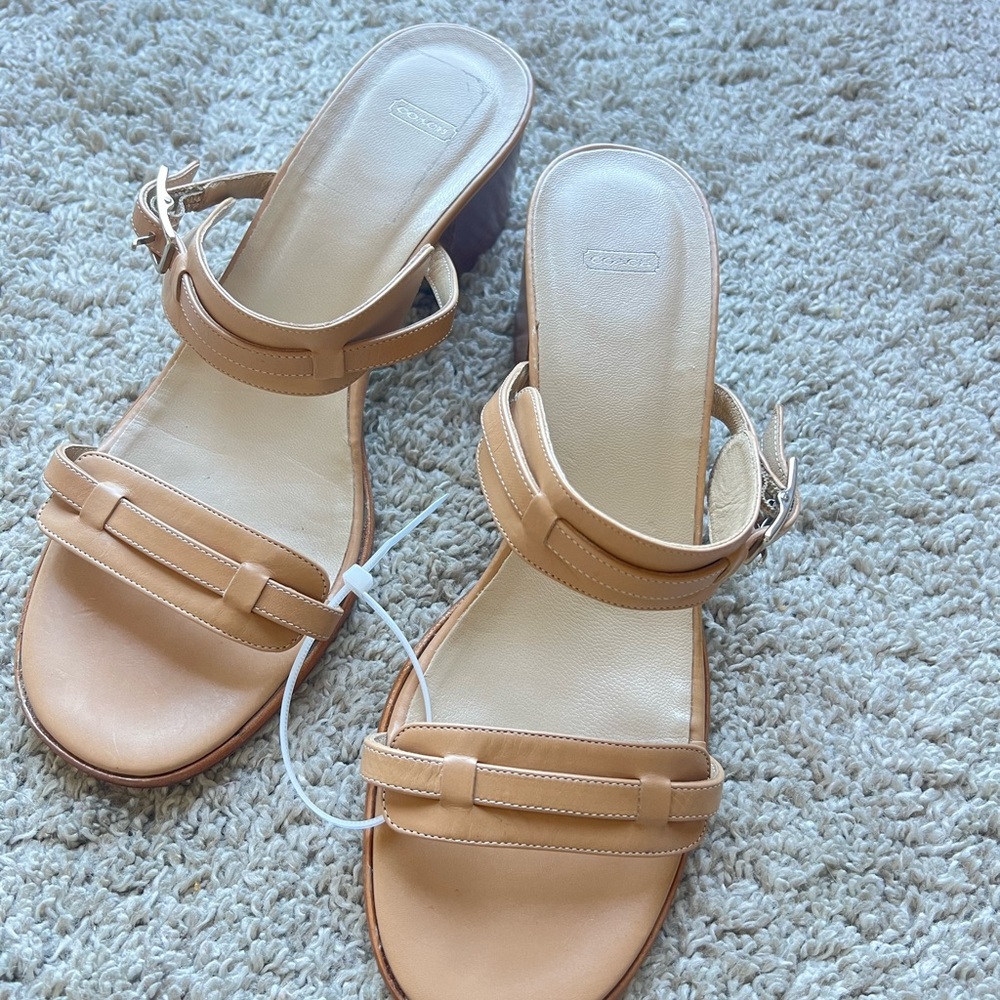 Coach Tan Leather Sandals